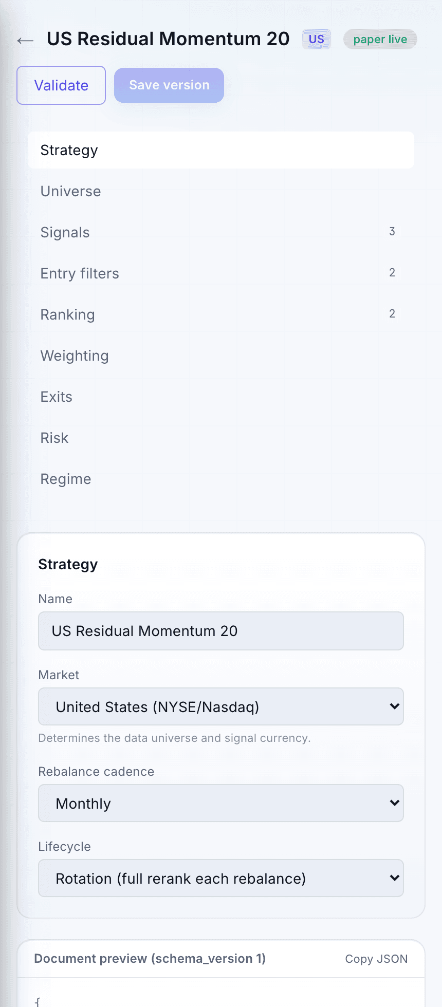Strategy Builder in TradePolaris